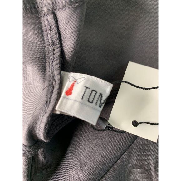 Women’s Tom’s ware grey size large peplum scuba dress sleeveless stretch 5710 - Picture 9 of 10